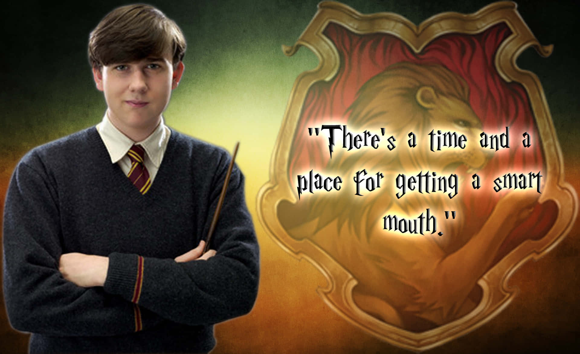 Neville Longbottom Bravely Taking A Stand In The Battle Of Hogwarts Wallpaper