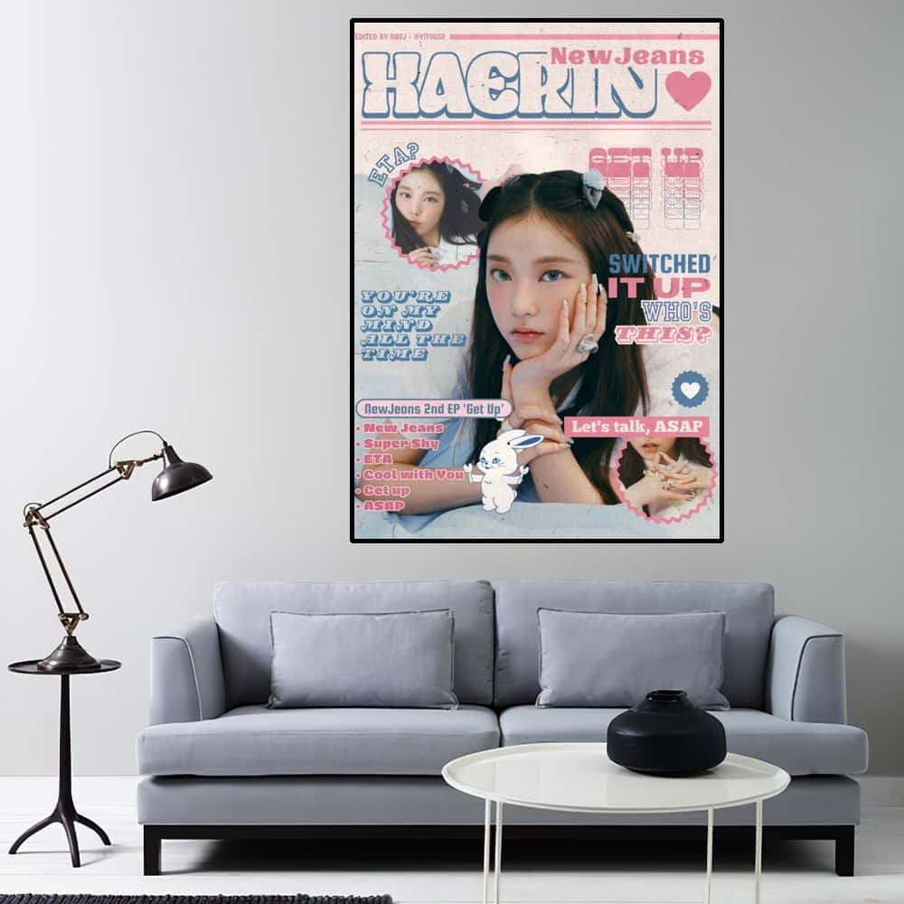 New Jeans Haerin Magazine Cover Poster Wallpaper