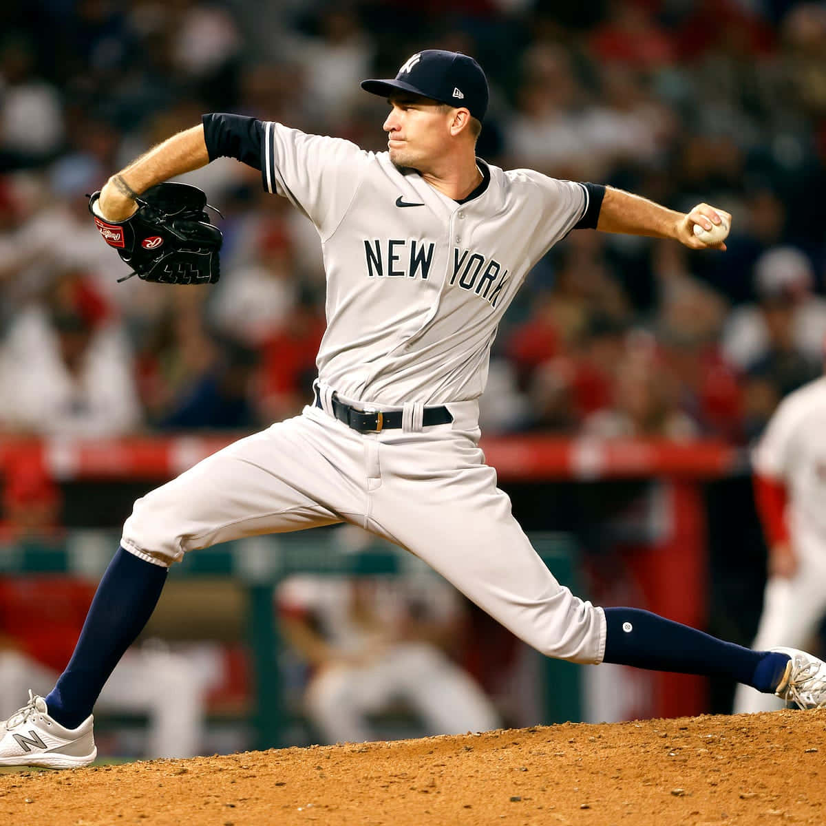 New York Baseball Pitcher In Action.jpg Wallpaper