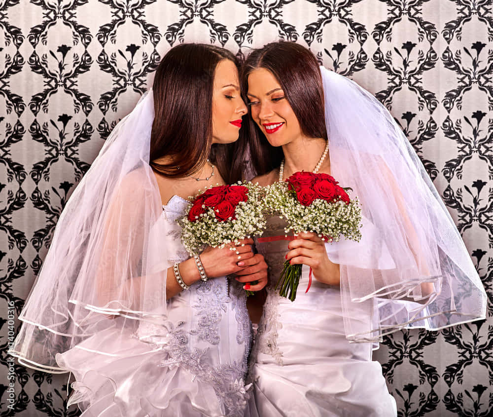 Newlywed Mujeres Lesbianas Wallpaper