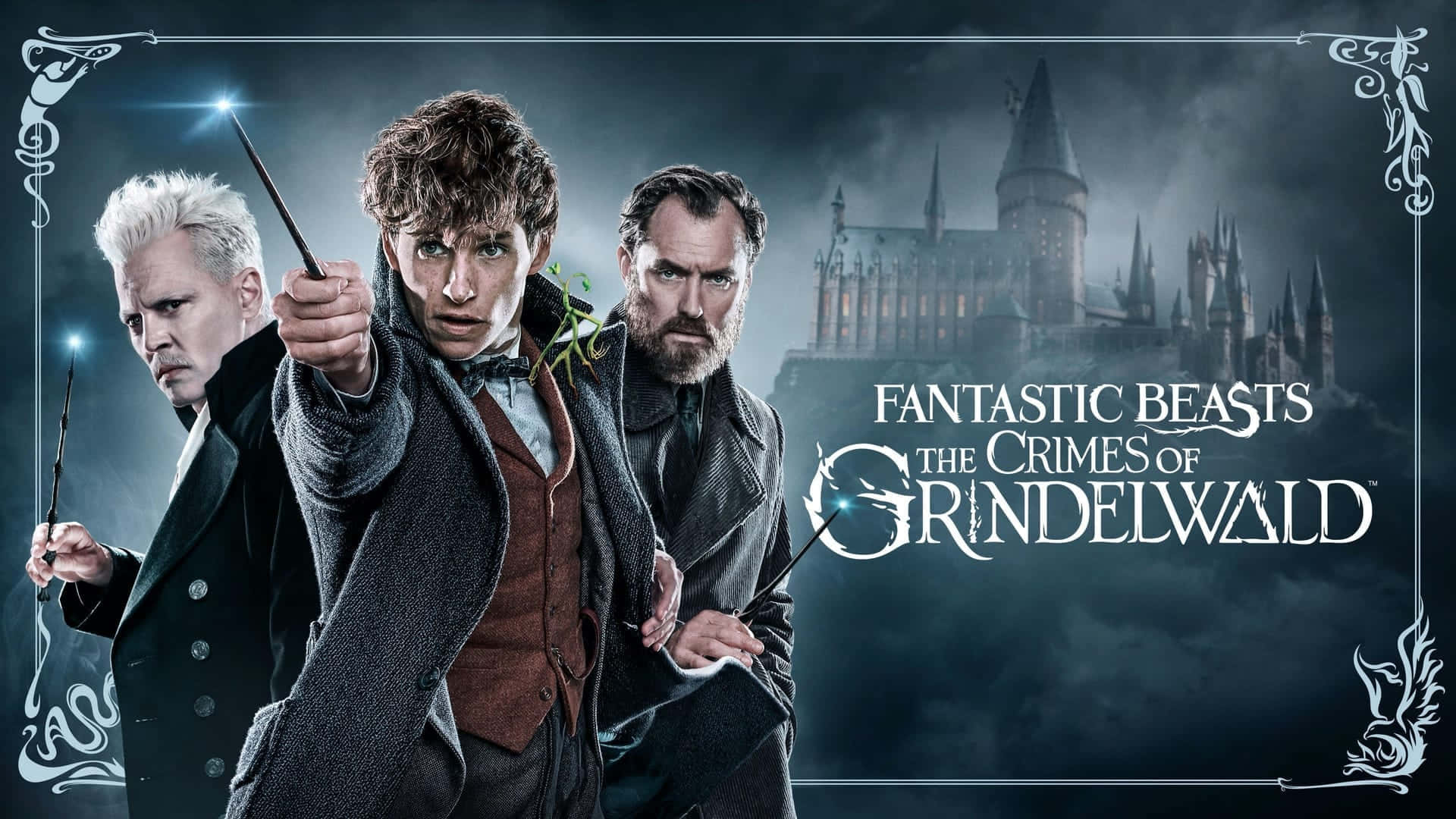 Newt Scamander And Magical Creatures In Fantastic Beasts Scene Wallpaper