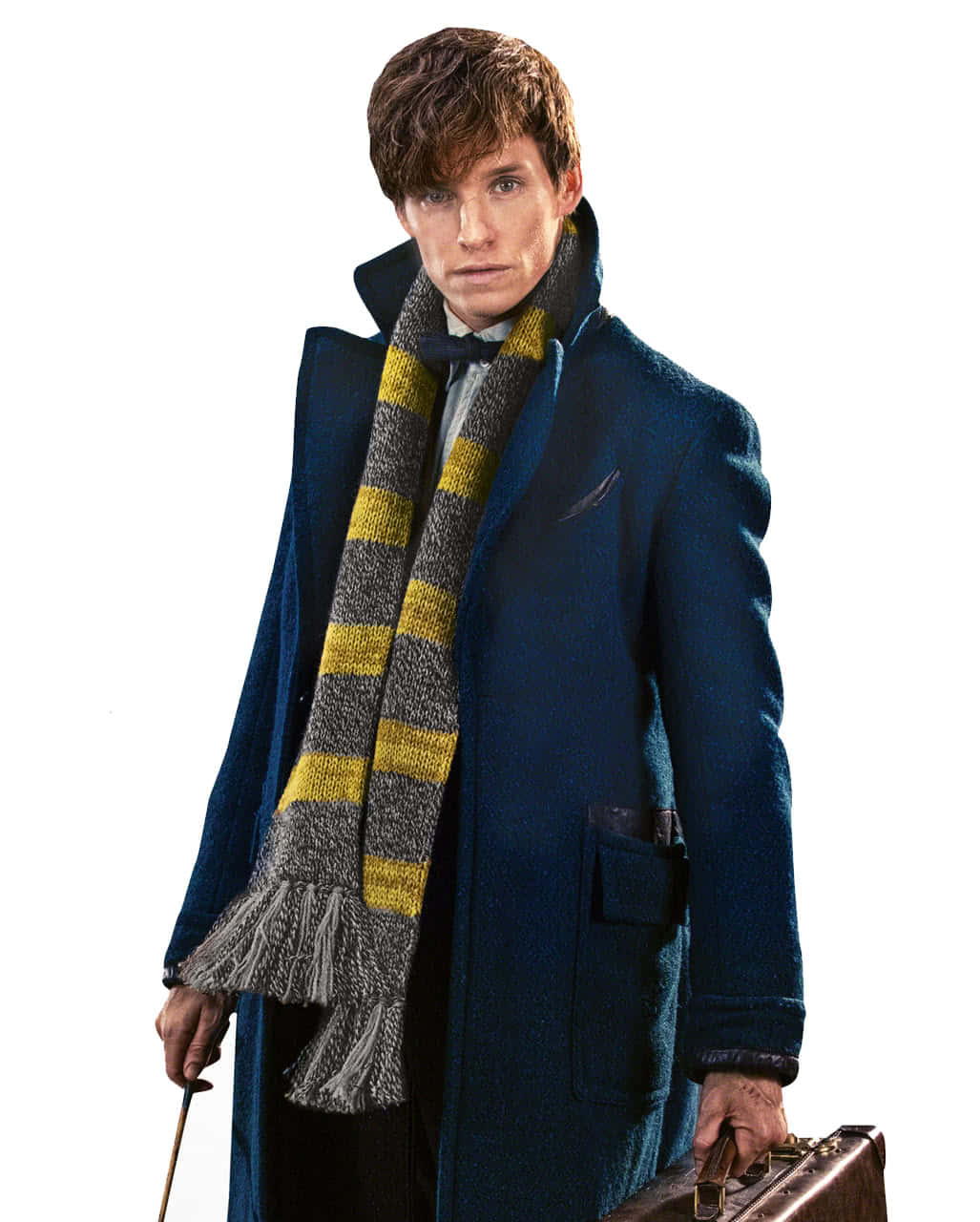 Newt Scamander Blue Coatand Scarf Wallpaper