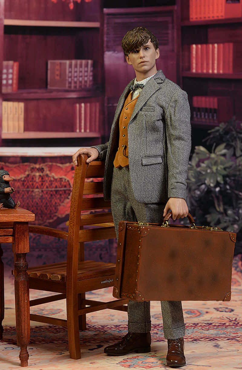 Newt Scamander Figure With Case Wallpaper