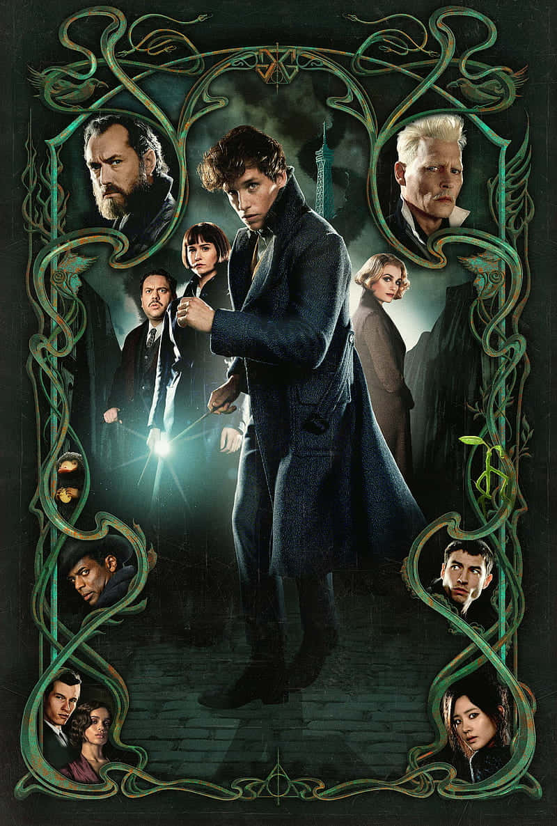 Newt Scamander With Magical Creatures In Fantastic Beasts And Where To Find Them Wallpaper