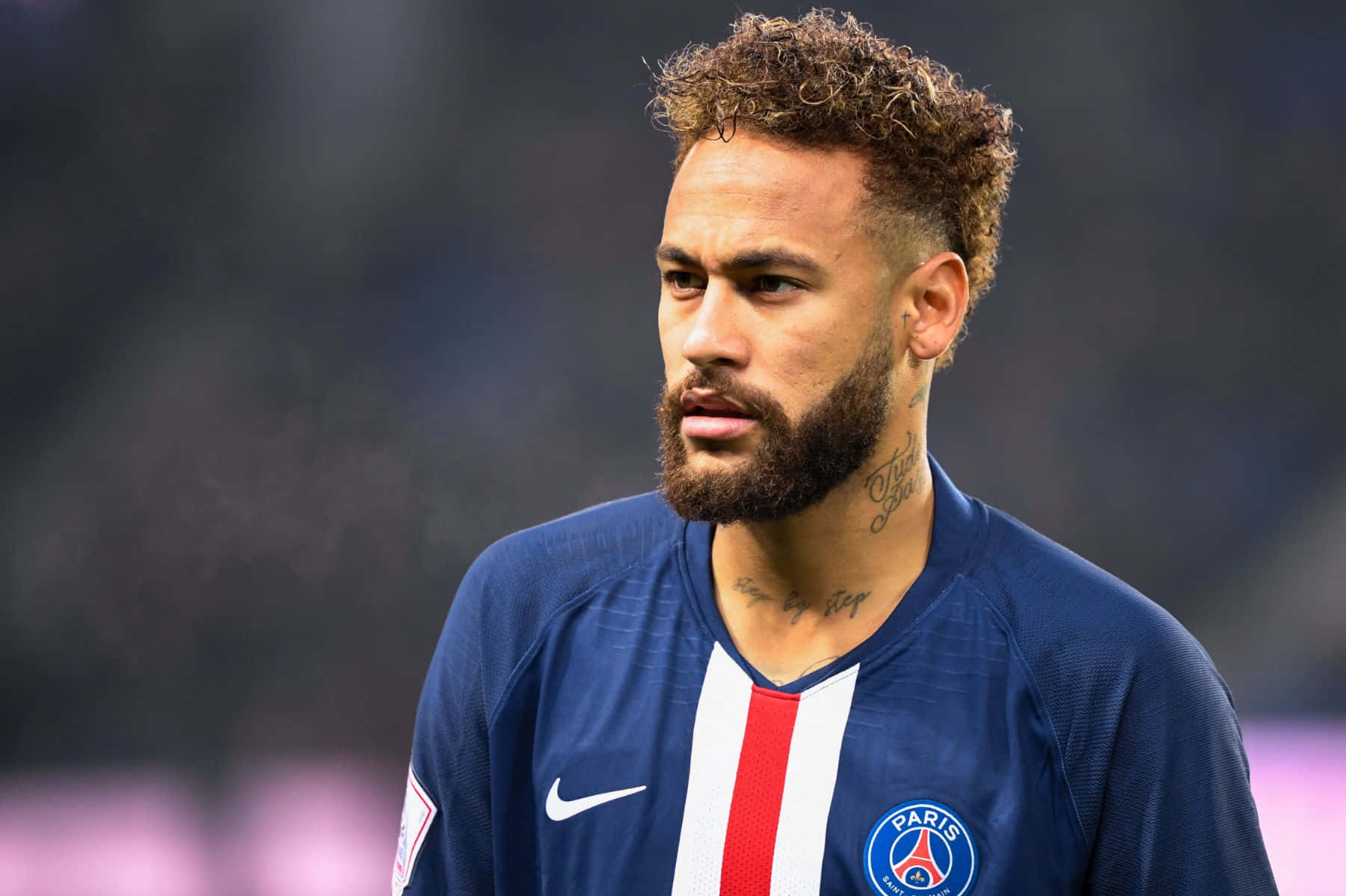 Neymar Bearded Look Paris Saint Germain Uniform Wallpaper