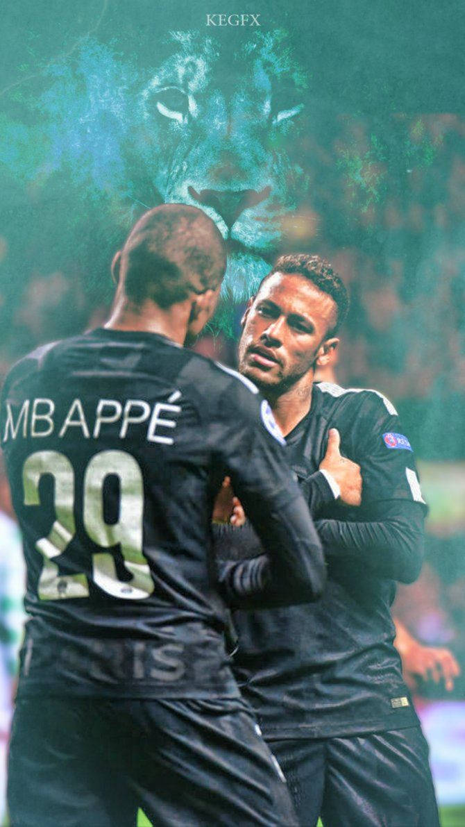 Neymar (left) And Mbappe (right) Of Paris Saint-germain Wallpaper