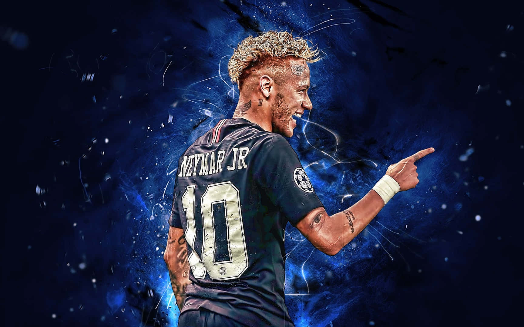 Neymar Ultra Hd Blue Effect Wallpaper