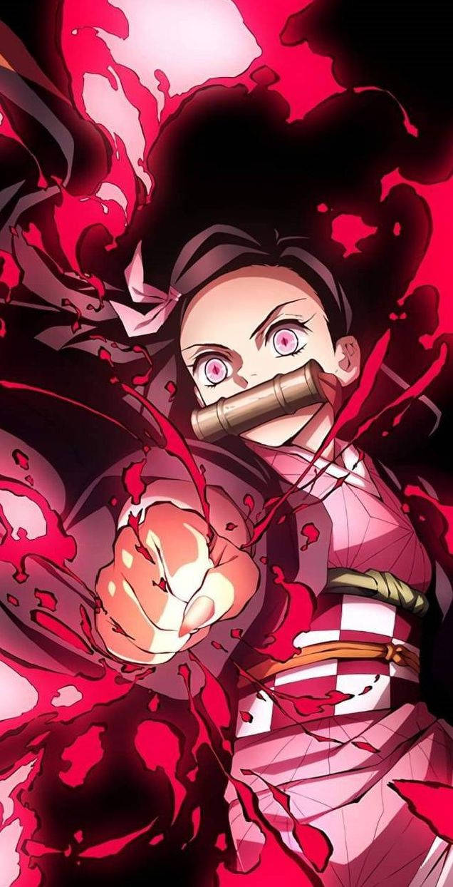 Nezuko Phone Angry Wallpaper