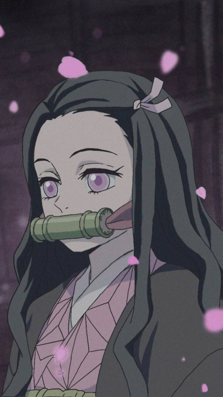 Nezuko Phone Side View Wallpaper