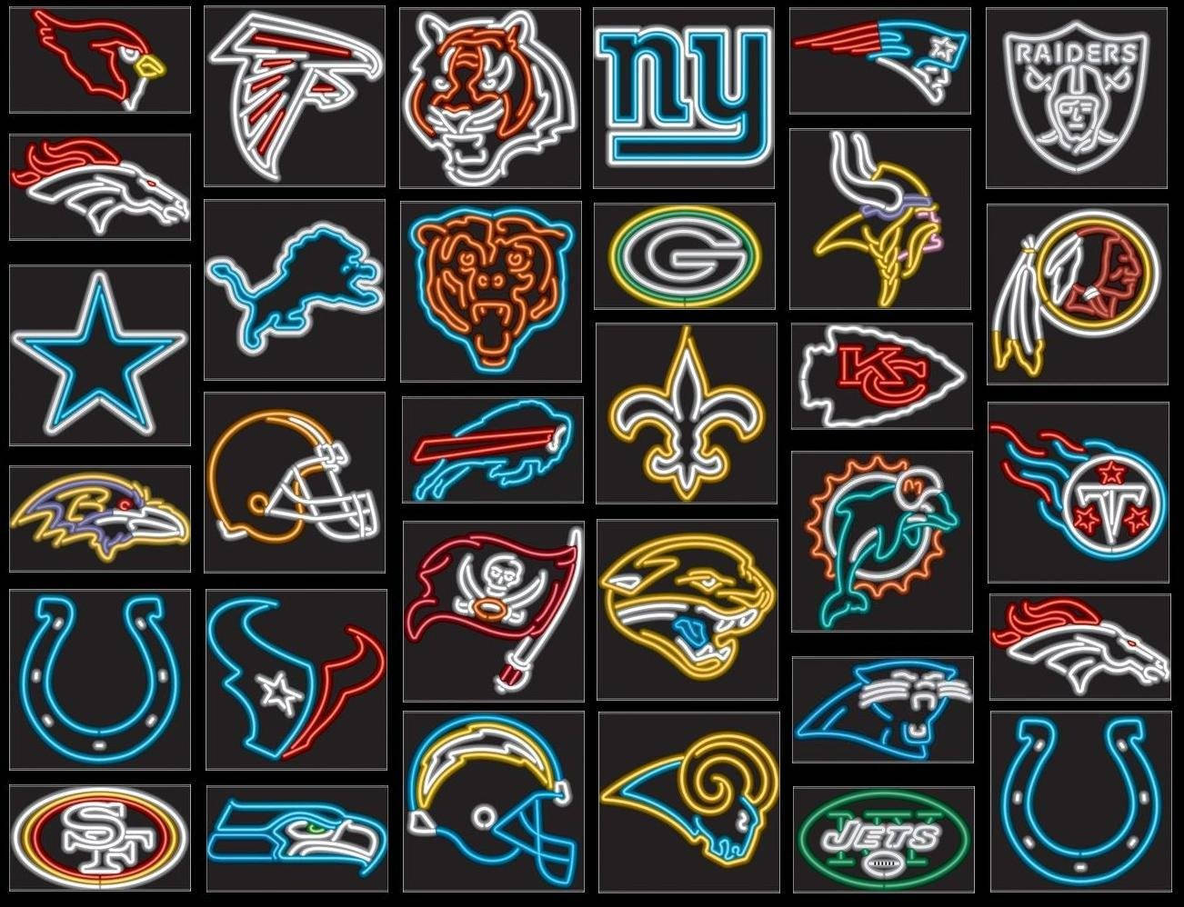 Nfl Glowing Team Logos Wallpaper