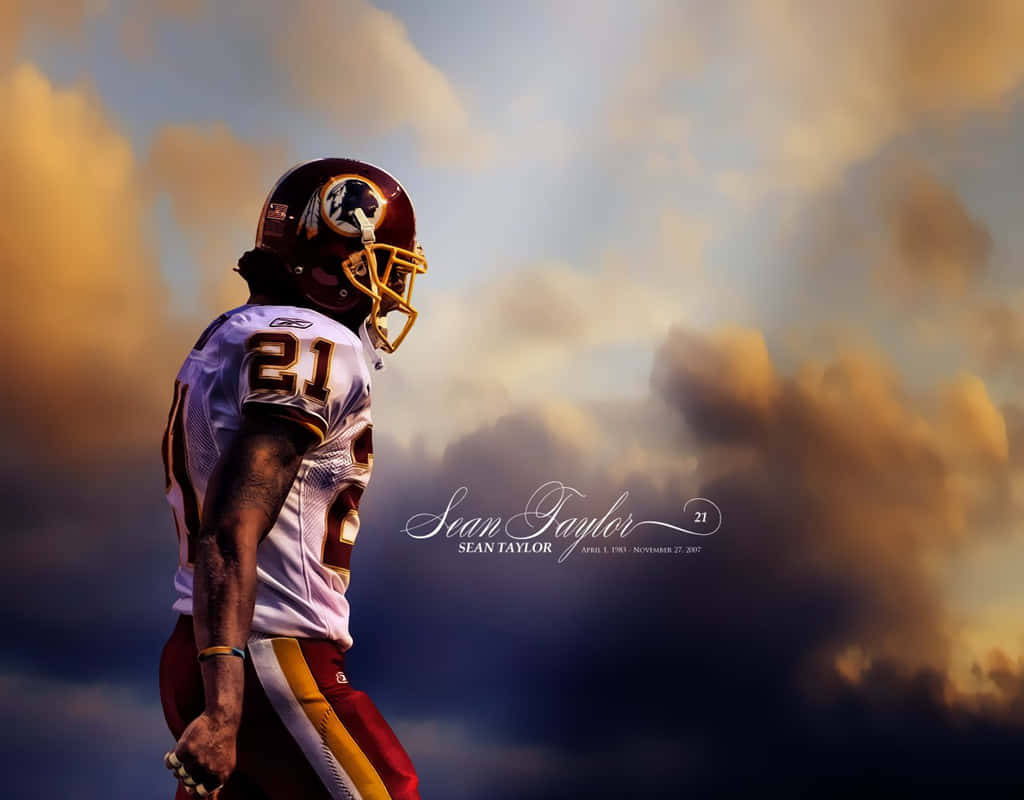 Nfl Safety Sean Taylor In Action. Wallpaper