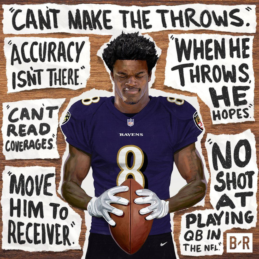 Nfl Star Lamar Jackson Poster Wallpaper