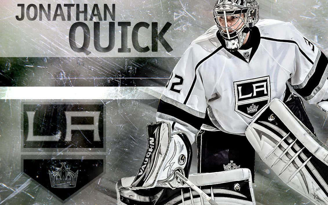 Nhl Goalie Jonathan Quick Takes To The Ice Wallpaper