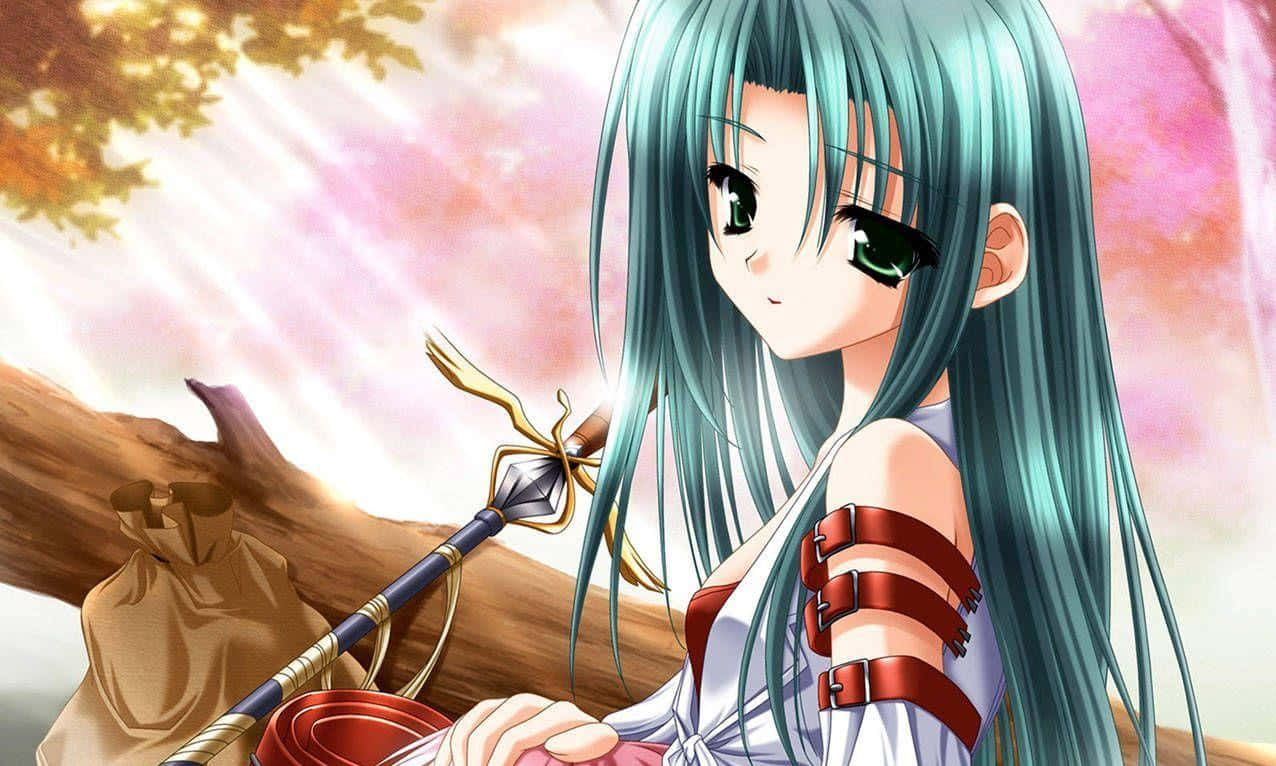 Nice Anime Fanir Green Hair Wallpaper