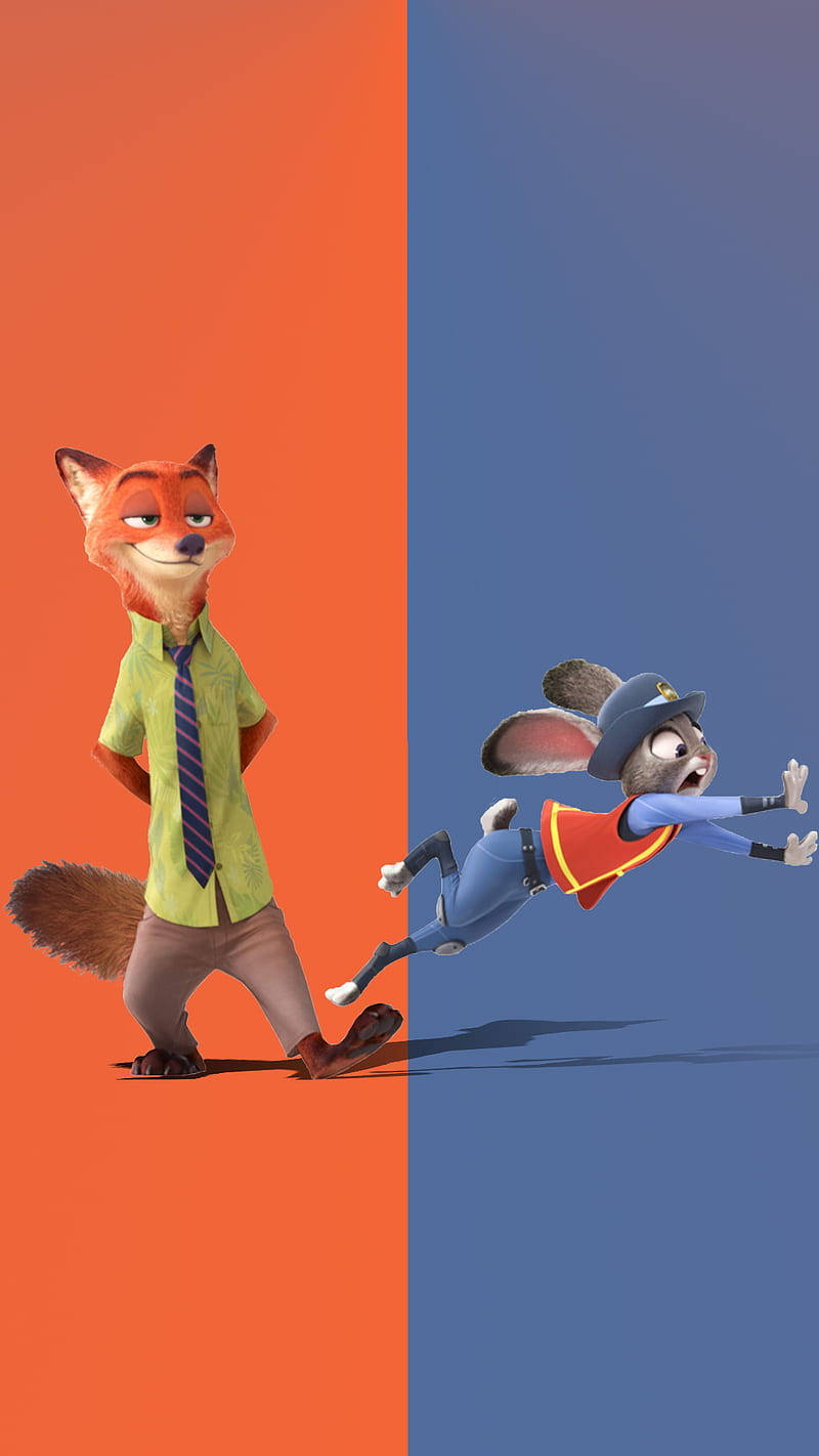 Nick Trips Judy Hopps Blue Orange Wallpaper