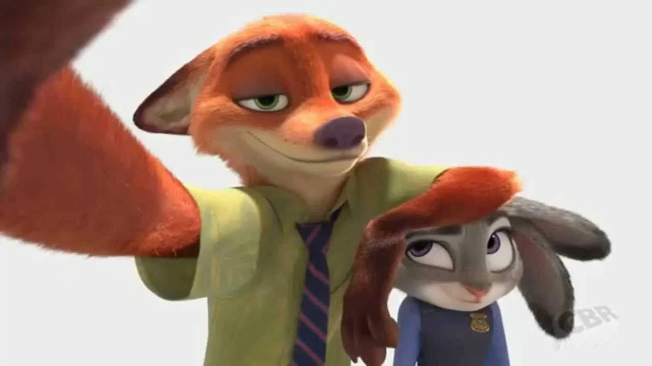 Nick Wilde Elbow On Judy Hopps Wallpaper