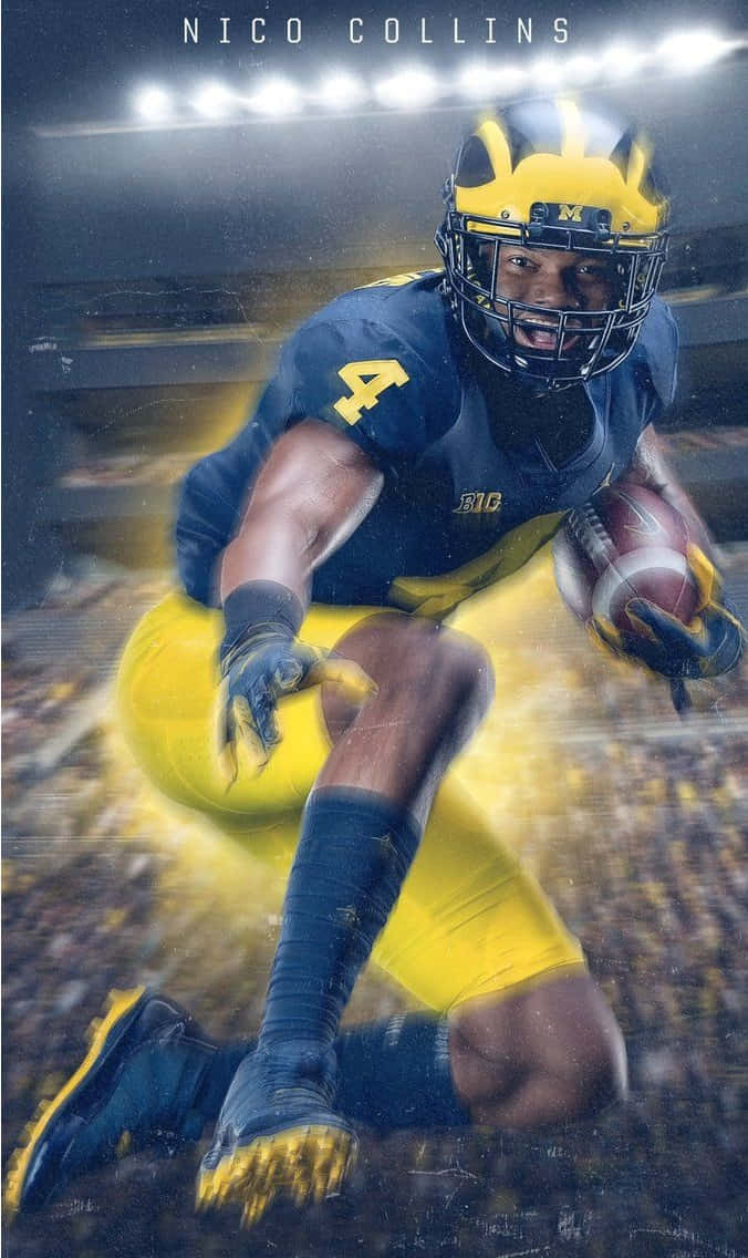 Nico Collins Football Action Wallpaper