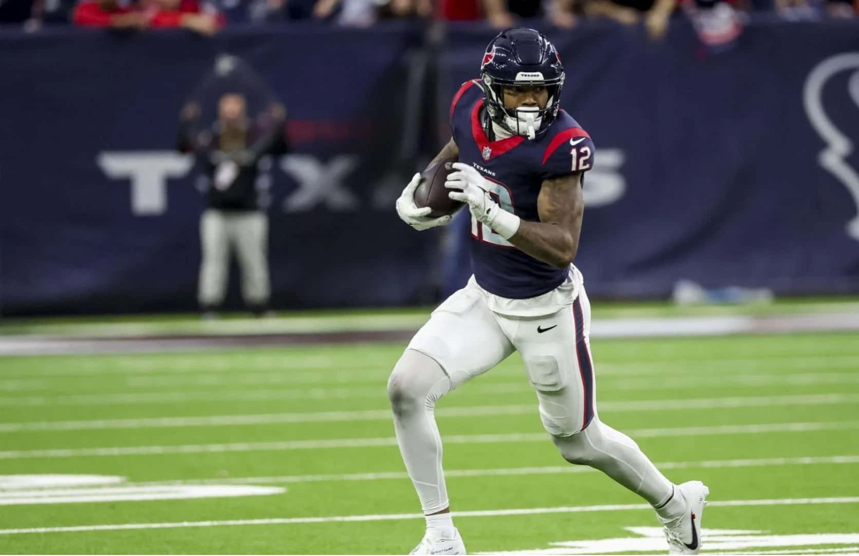 Nico Collins Houston Texans Game Action Wallpaper