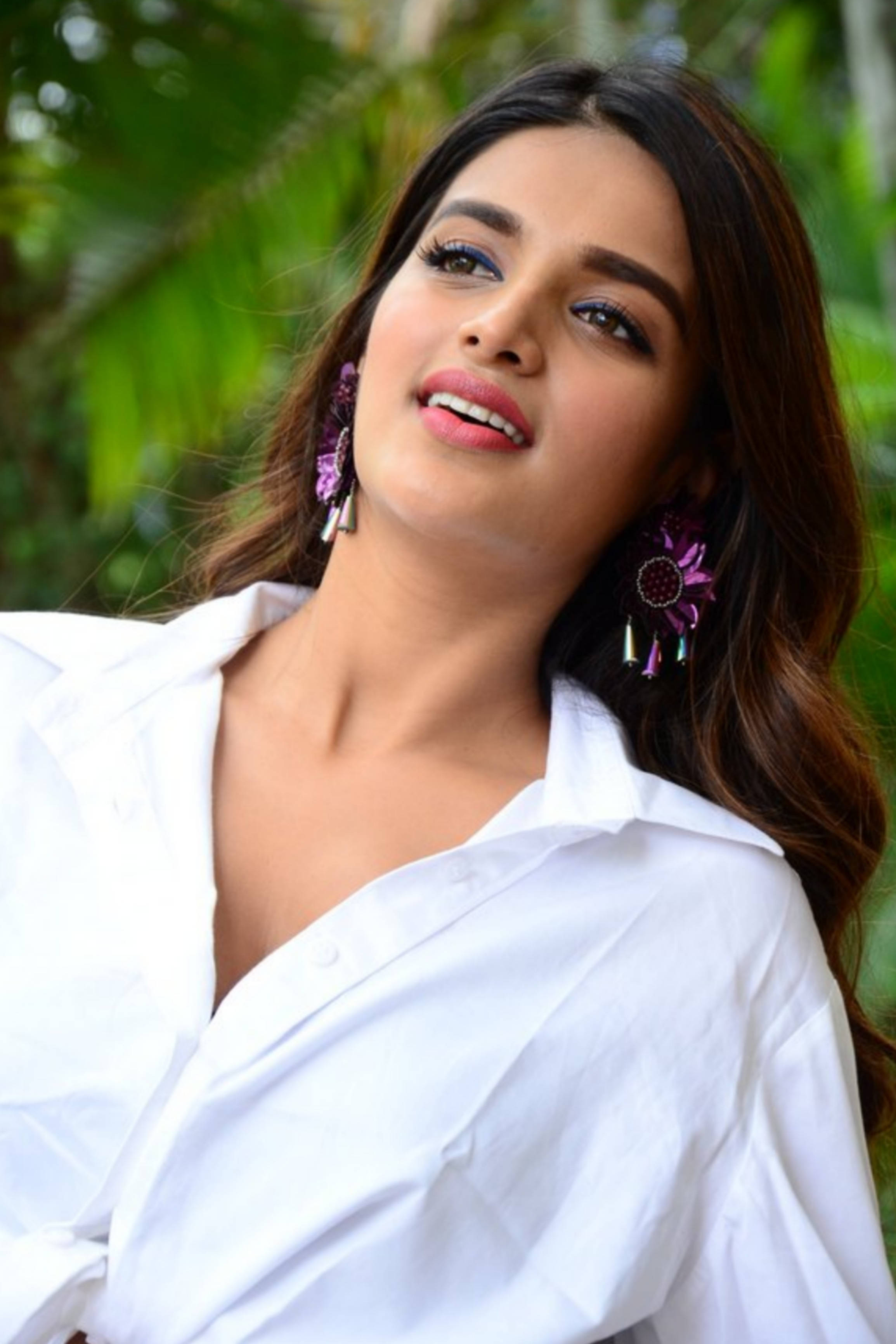 Nidhi Agarwal Ismart Shankar Success Press Meet Wallpaper