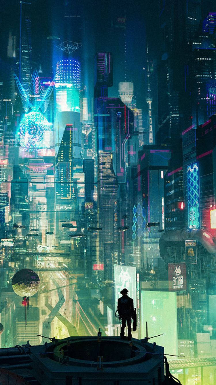 Night City Cyberpunk 2077 Iphone Wallpaper