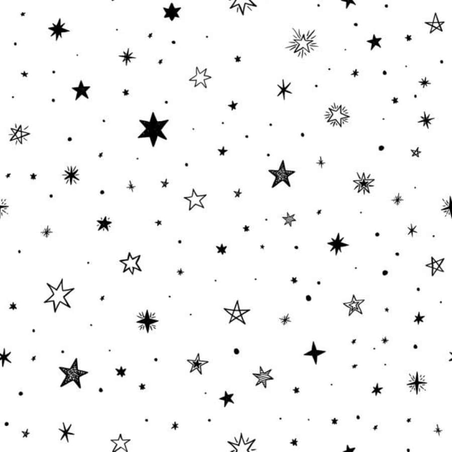 Night Sky With A Brilliant Black And White Star Wallpaper