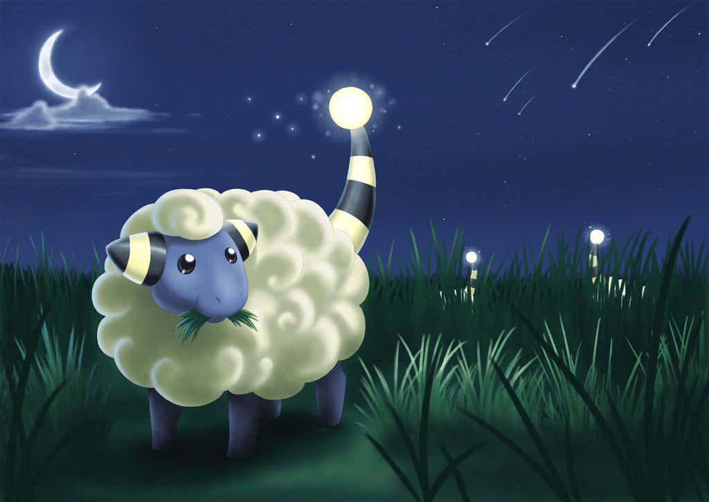 Nighttime Grazing Mareep Wallpaper