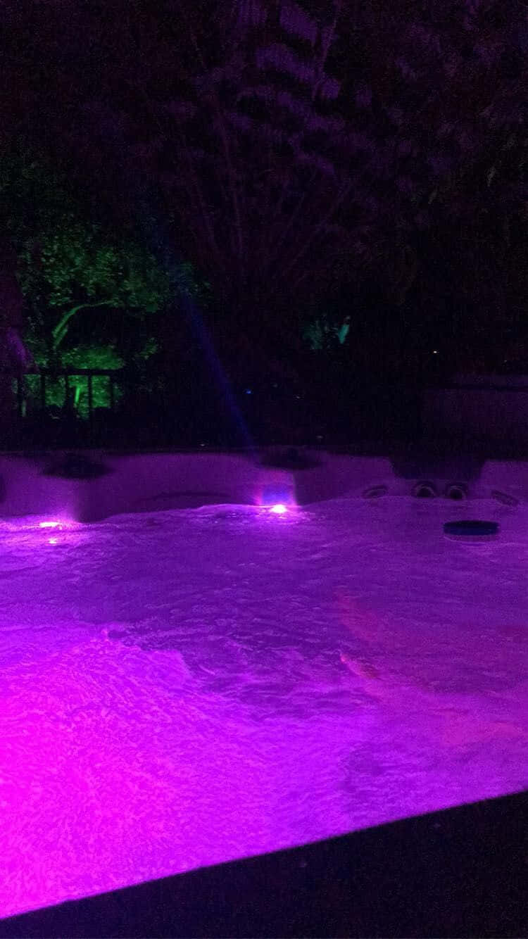 Nighttime Hot Tub Ambiance Wallpaper