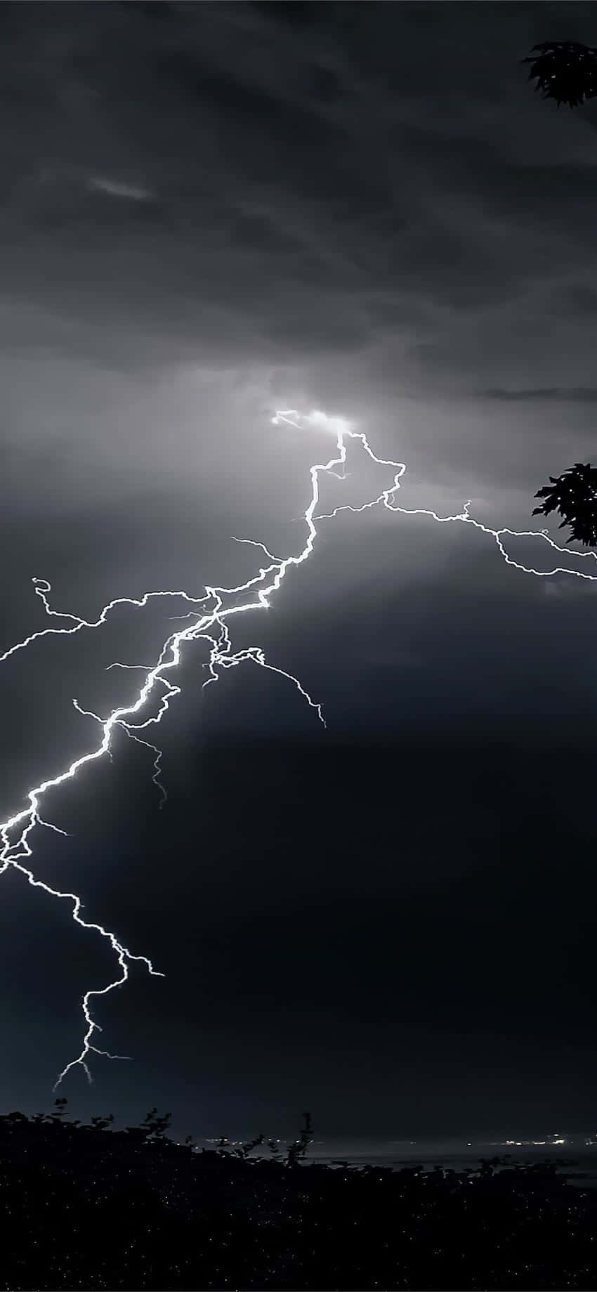 Nighttime Lightning Strike Wallpaper