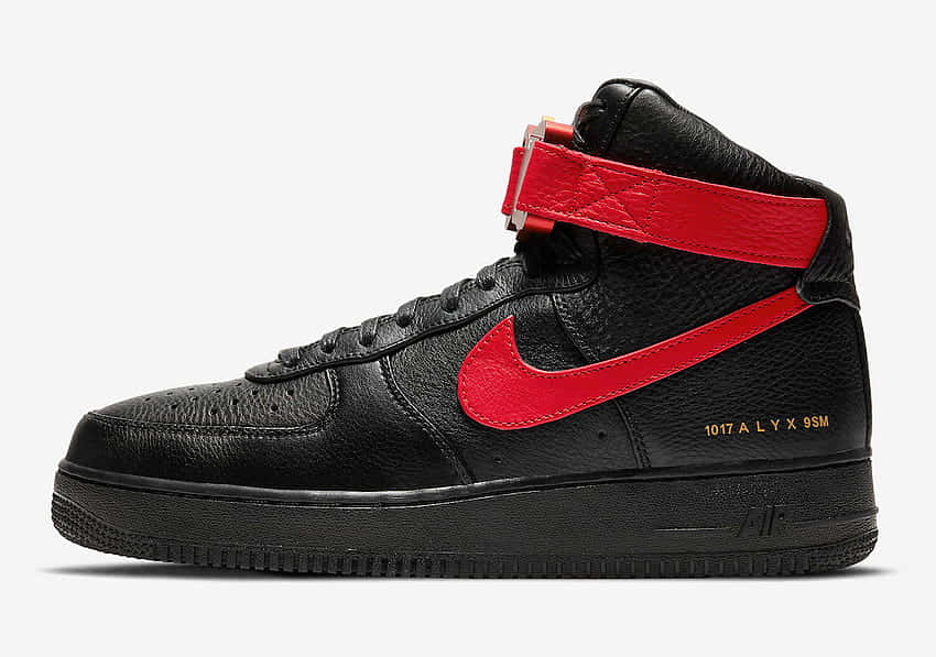 Nike Air Force 1 High Black Red Wallpaper