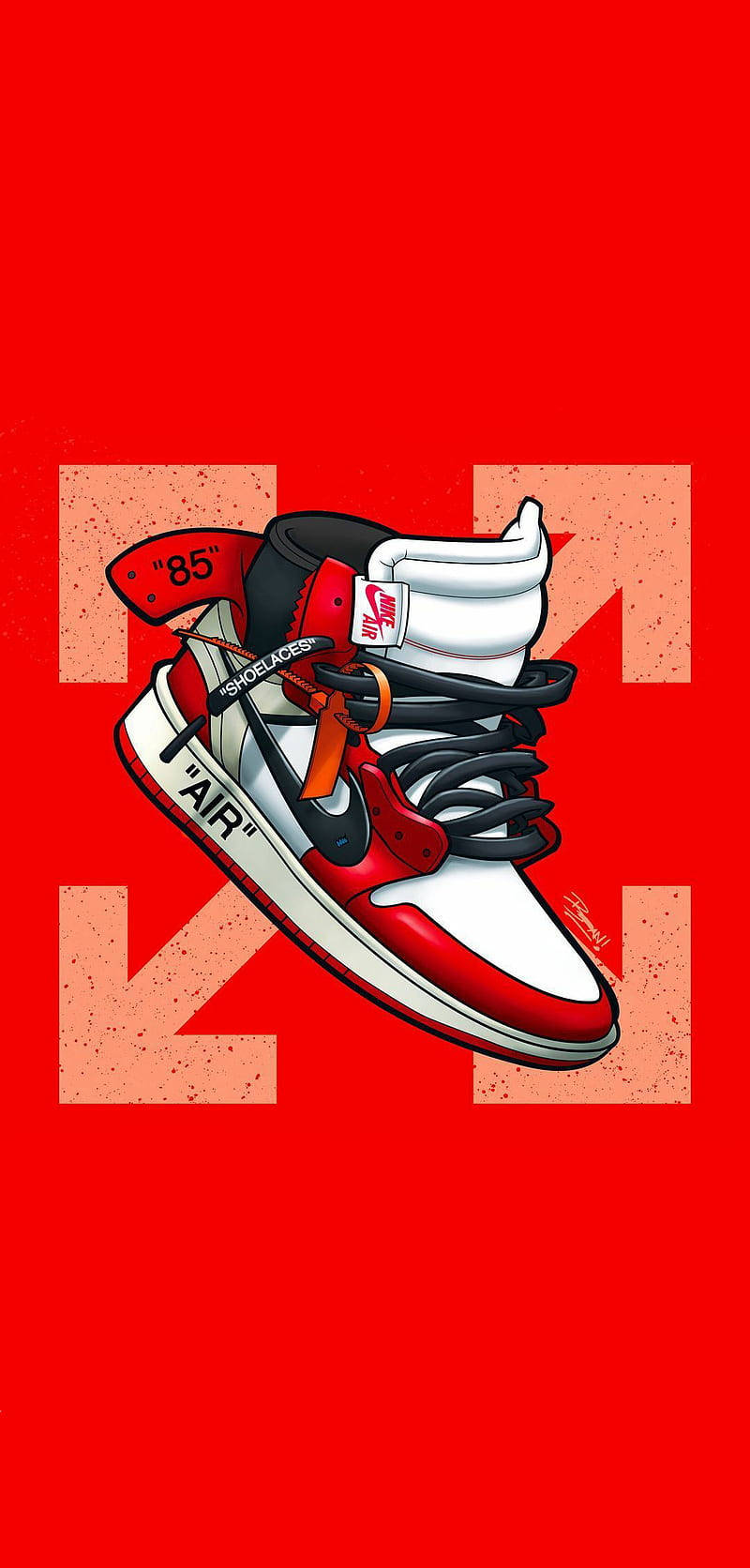 Nike Air Jordan 1 Off White Art Wallpaper