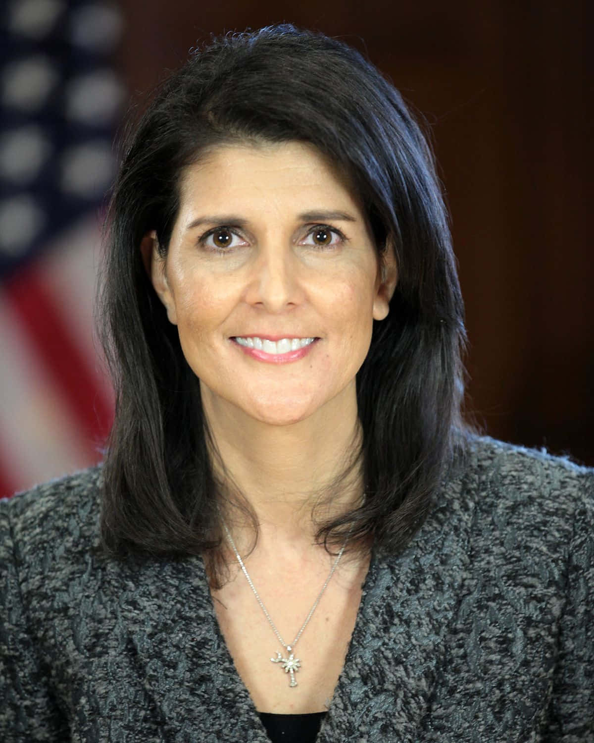 Nikki Haley Radiant In Formal Attire Wallpaper