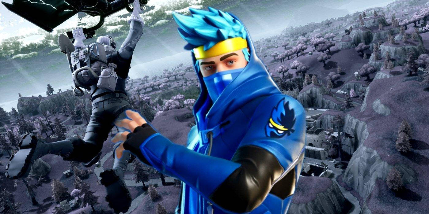 Ninja Fortnite Gliding Wallpaper