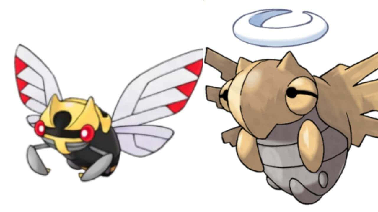 Ninjask And Shidenji White Background Wallpaper