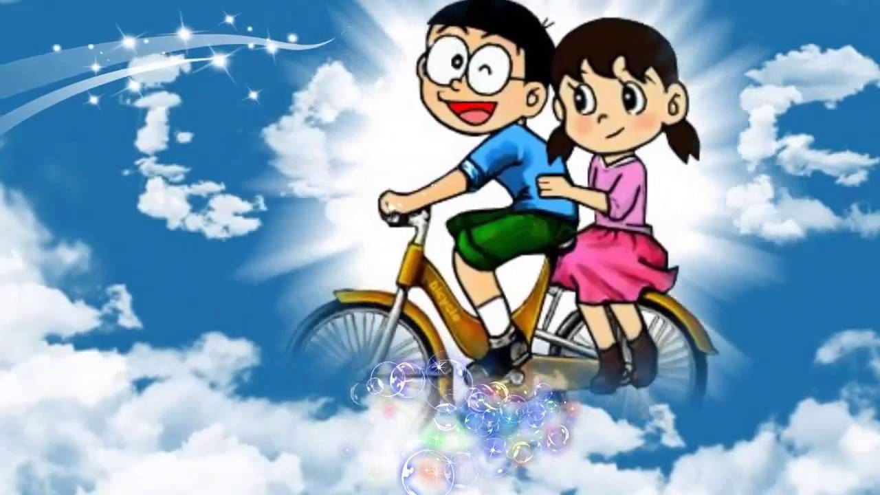 Nobita Shizuka Hd Blue Sky Wallpaper