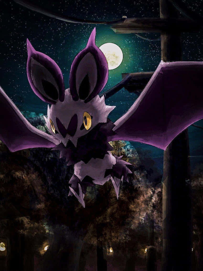 Noibat Near Trees Under Starry Night Wallpaper