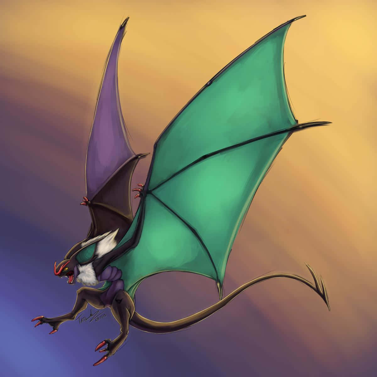 Noivern Flying Dragon Pokemon Art Wallpaper