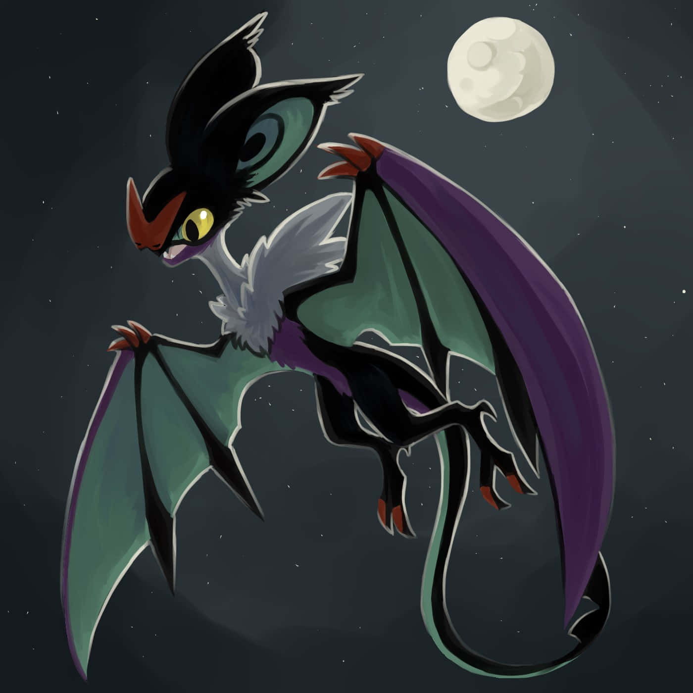 Noivern Flying Under Moonlight Wallpaper