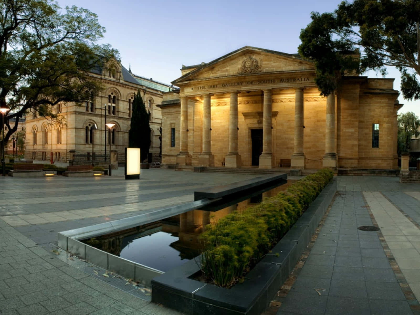 North Terrace Adelaide Art Gallery Dusk Wallpaper