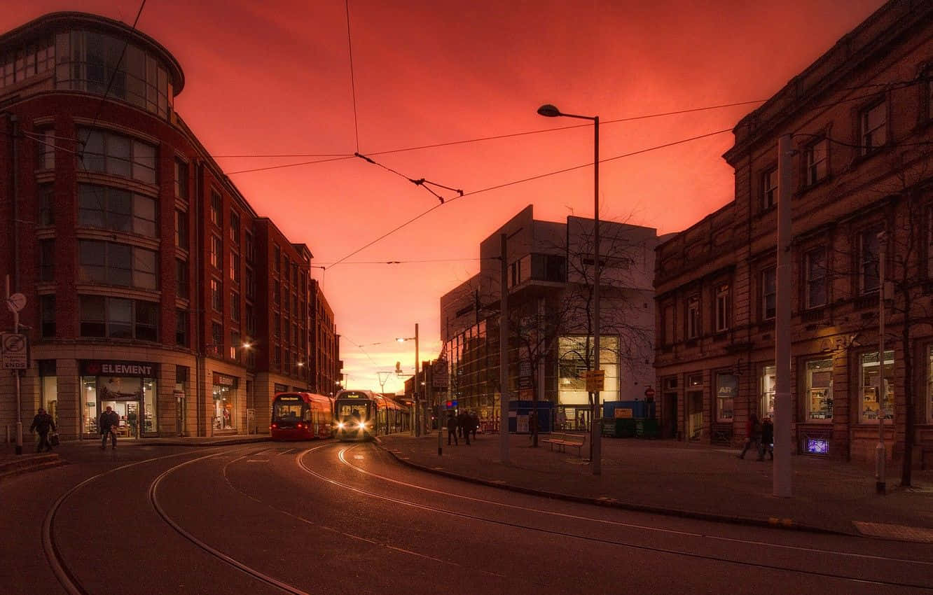 Nottingham Cityscape At Dusk Wallpaper