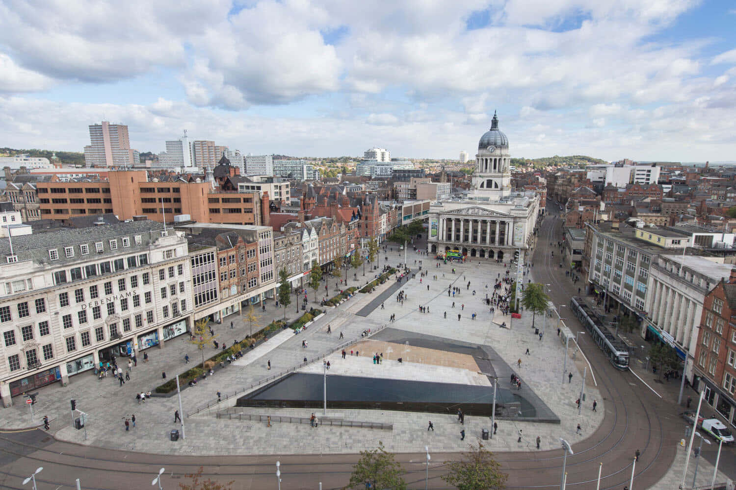 Nottingham Cityscape Old Market Square Wallpaper