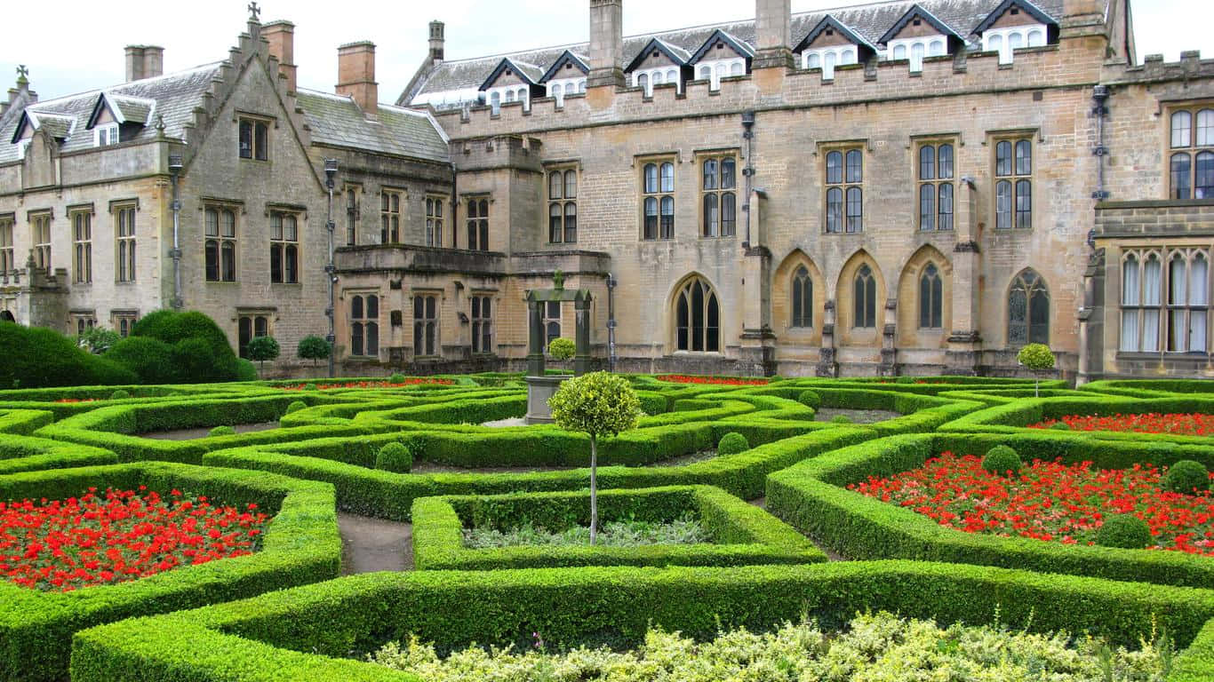 Nottingham Manicured Gardensand Historic Building Wallpaper