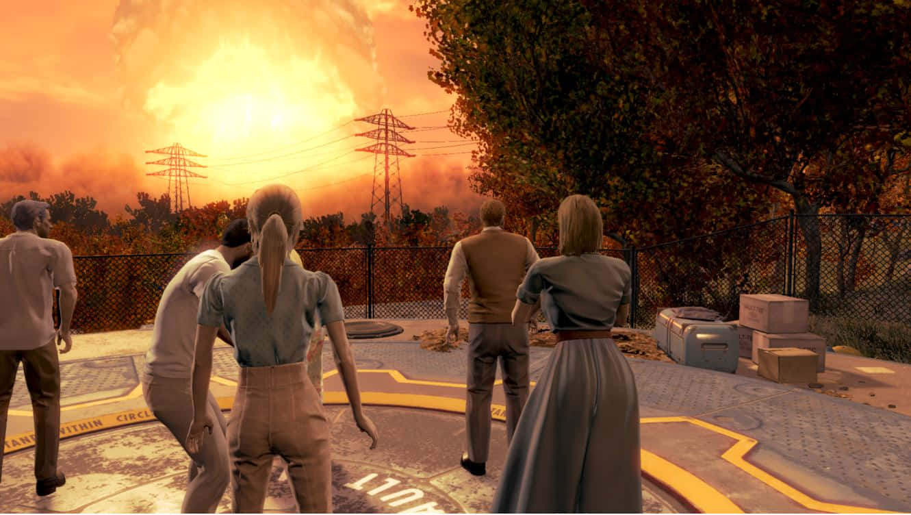 Nuclear Explosion In The Post-apocalyptic World Of Fallout Wallpaper