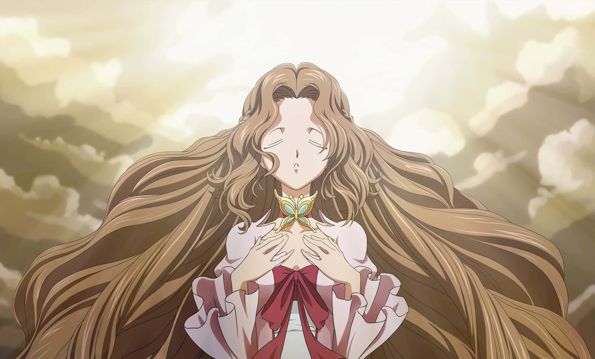 Nunnally Lamperouge Smiling In A Beautiful Setting Wallpaper