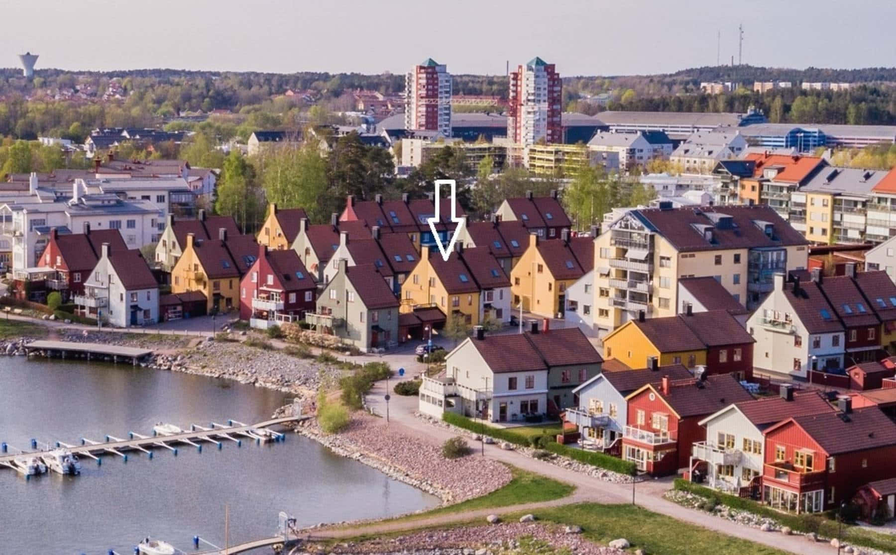 Nykoping Waterfront Aerial View Sweden Wallpaper