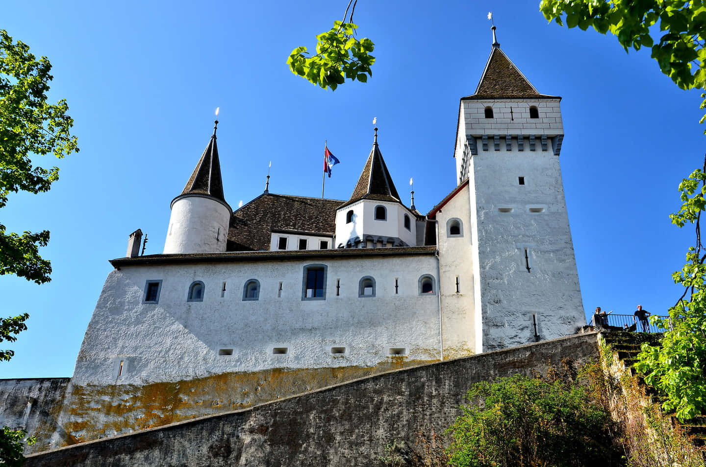 Nyon_ Castle_ Switzerland_ Sunny_ Day Wallpaper