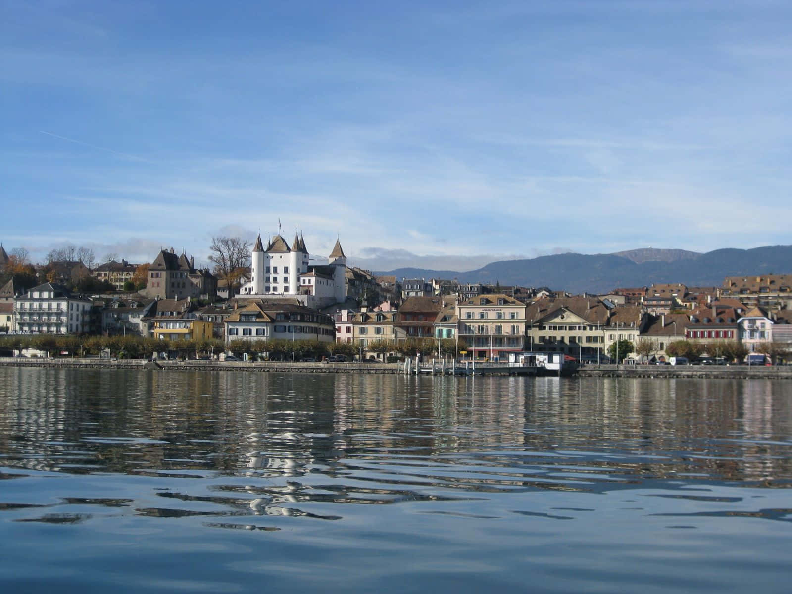 Nyon Switzerland Lakeside View Wallpaper