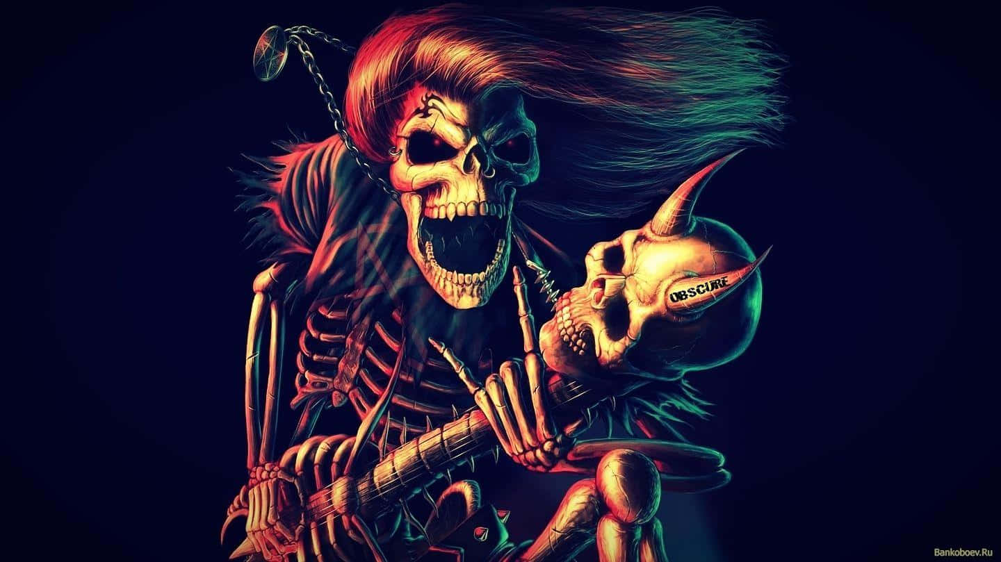 Obscure Long-haired Skeleton Wallpaper