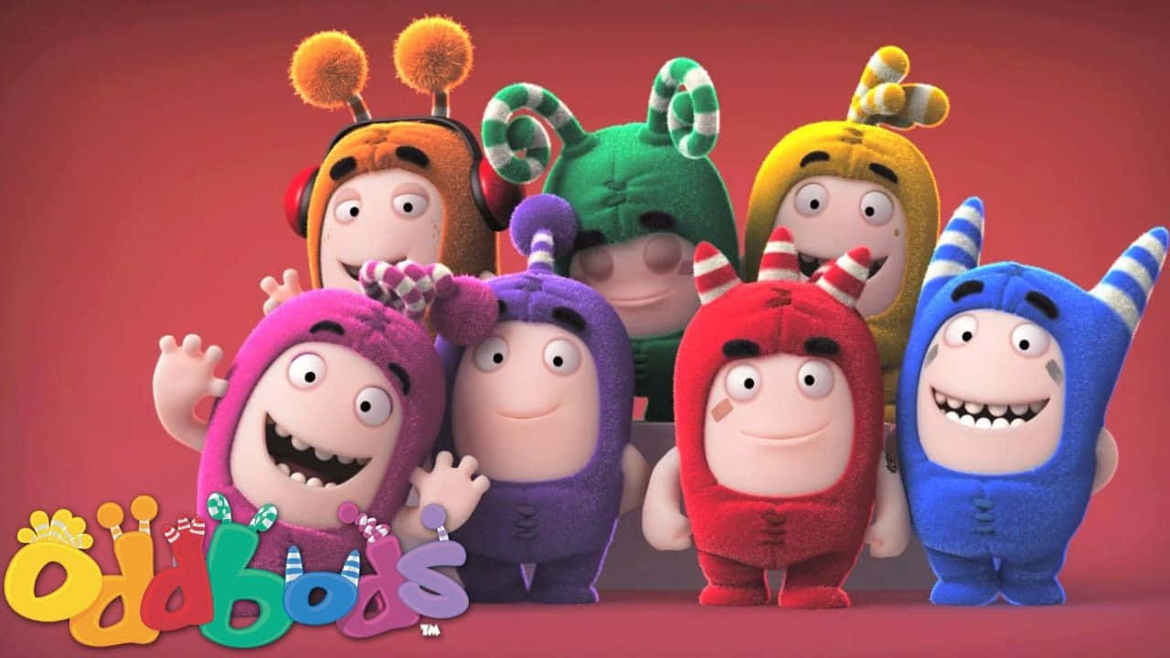 Oddbods Show Characters Group Digital Illustration Wallpaper