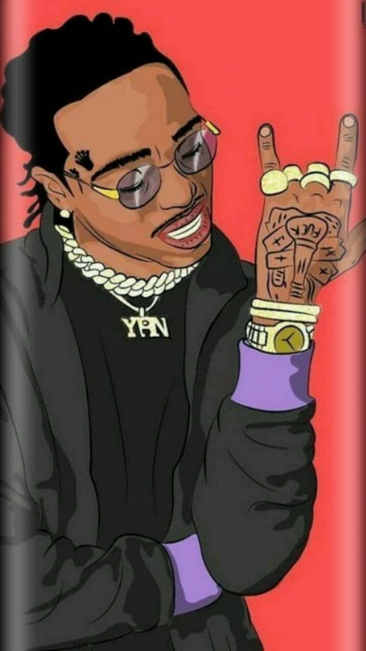 Offset Cartoon Migos Rapper Group Wallpaper