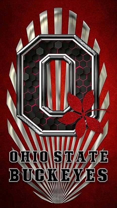 Ohio State Buckeyes Logo On A Red Background Wallpaper